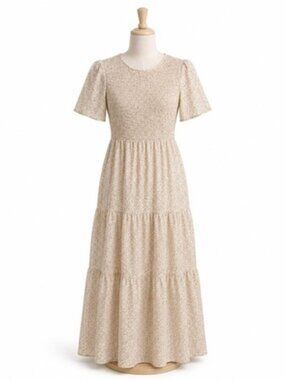 Maggeer Floral Smocked Tiered Maxi Dress Size M NWT